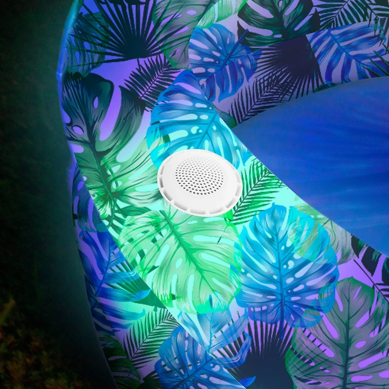 PoolCandy 60" Illuminated Tropical Palms Sunning Pool with Bluetooth