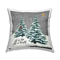 Stupell Industries All Is Calm & Bright Winter Trees Throw Pillow