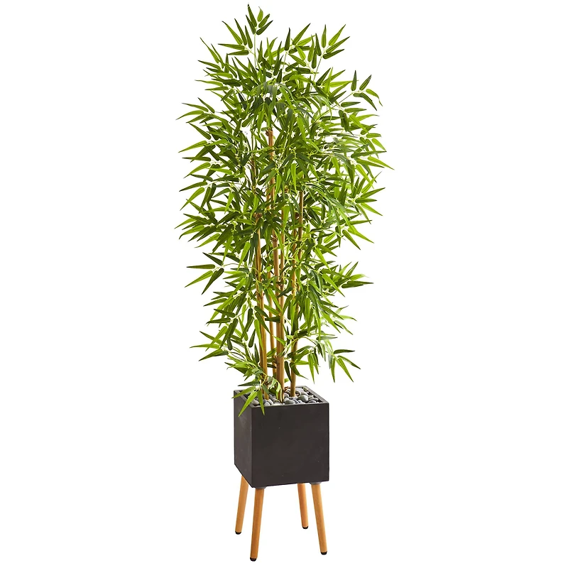 5ft. Bamboo Tree in Black Planter with Stand
