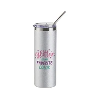 Craft Express 20oz. Sublimation Glitter Skinny Tumblers, 4ct.