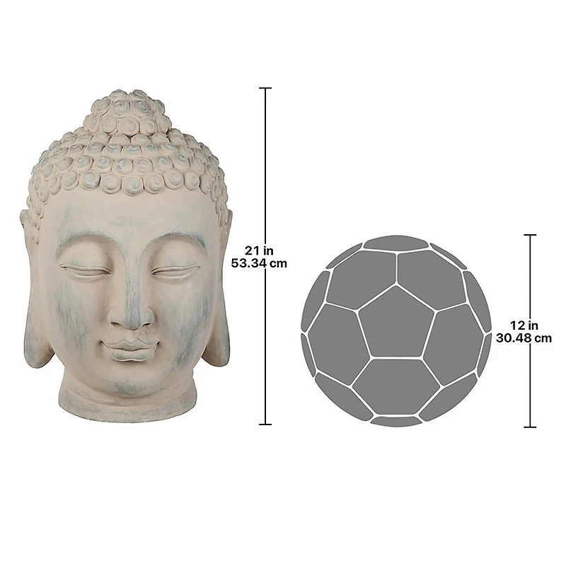 Design Toscano 21" Spiritual Meditation Buddha Head Statue