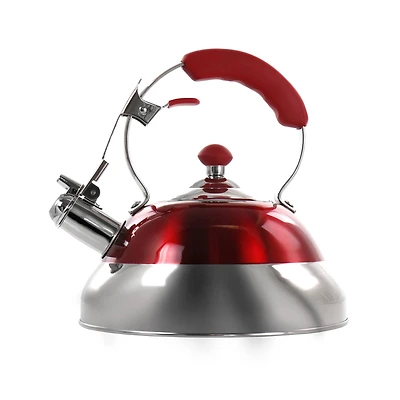MegaChef 2.7L Red Stovetop Whistling Kettle