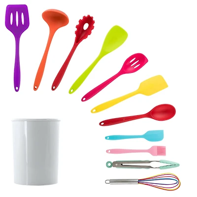 MegaChef Multicolor Silicone Cooking Utensils Set, 12ct.