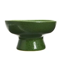 Hello Honey® Matte Green Reactive Glaze Stoneware Footed Bowl