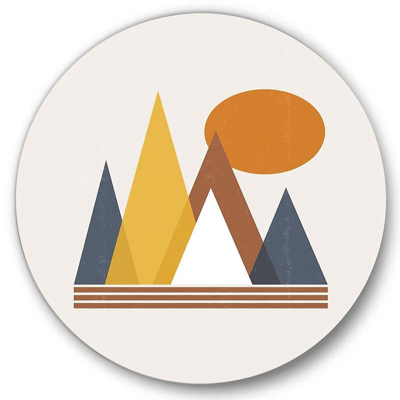 Designart - Mountain Abstract and Sun