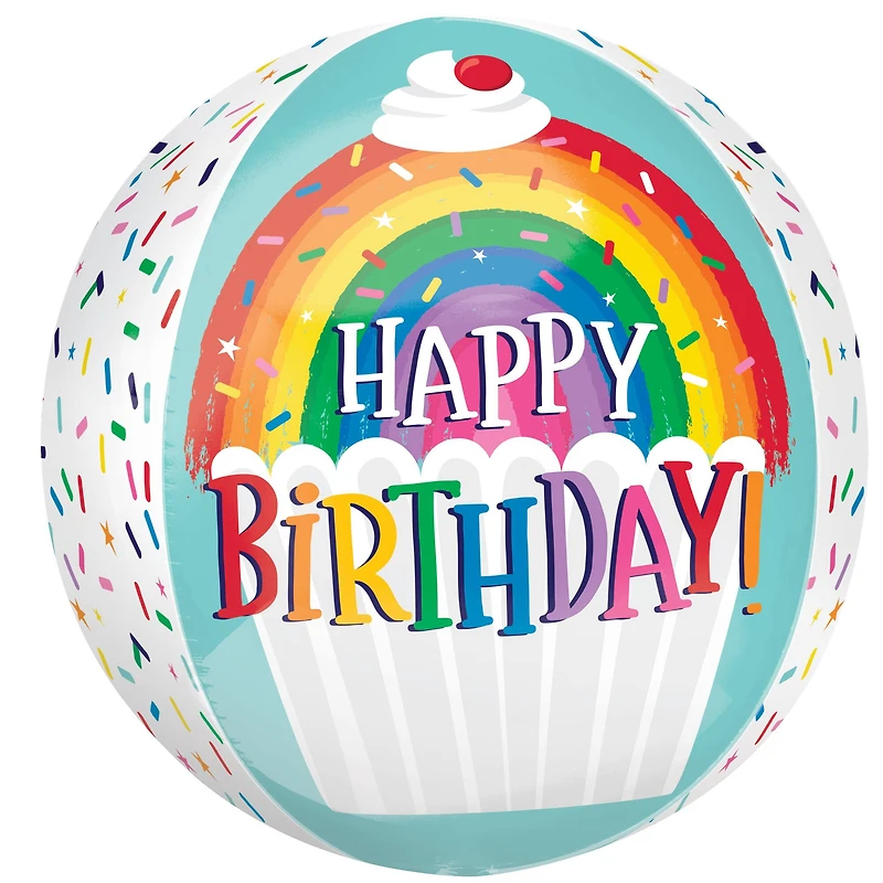 Orbz® XL™ Rainbow Sprinkles Birthday Foil Balloon