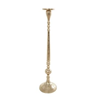 Gold Aluminum Tall Pillar Candle Holder Set