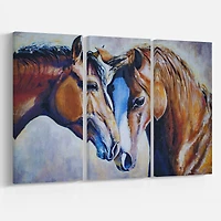 Designart - Brown Amorous Horses