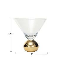 Hello Honey® 12oz. Martini Glass with Gold Electroplated Ball Stem