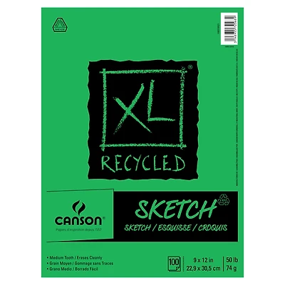 6 Pack: Canson® XL® Recycled Sketch Pad, 9" x 12"