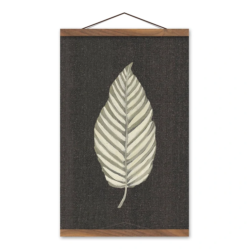 Cream Leaf Teak Hanging Canvas
