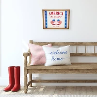15.75" America the Beautiful Patriotic Framed Wall Sign