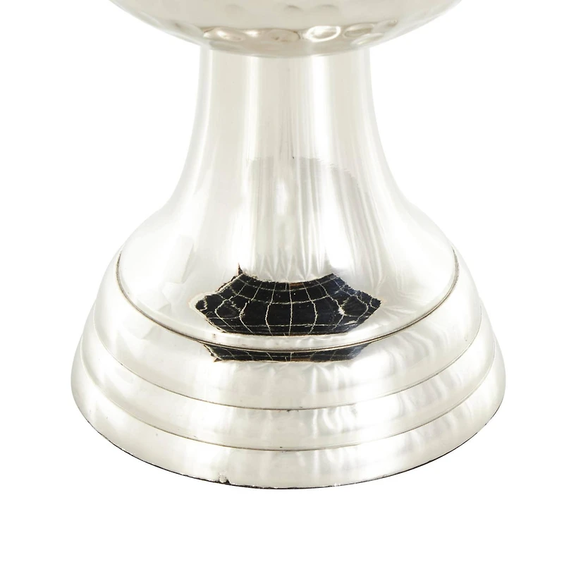 Silver Aluminum Goblet Inspired Hammered Vase