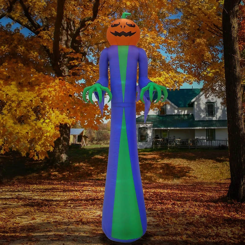 12ft. Inflatable Halloween Pumpkin Ghost Decoration with LED Lights