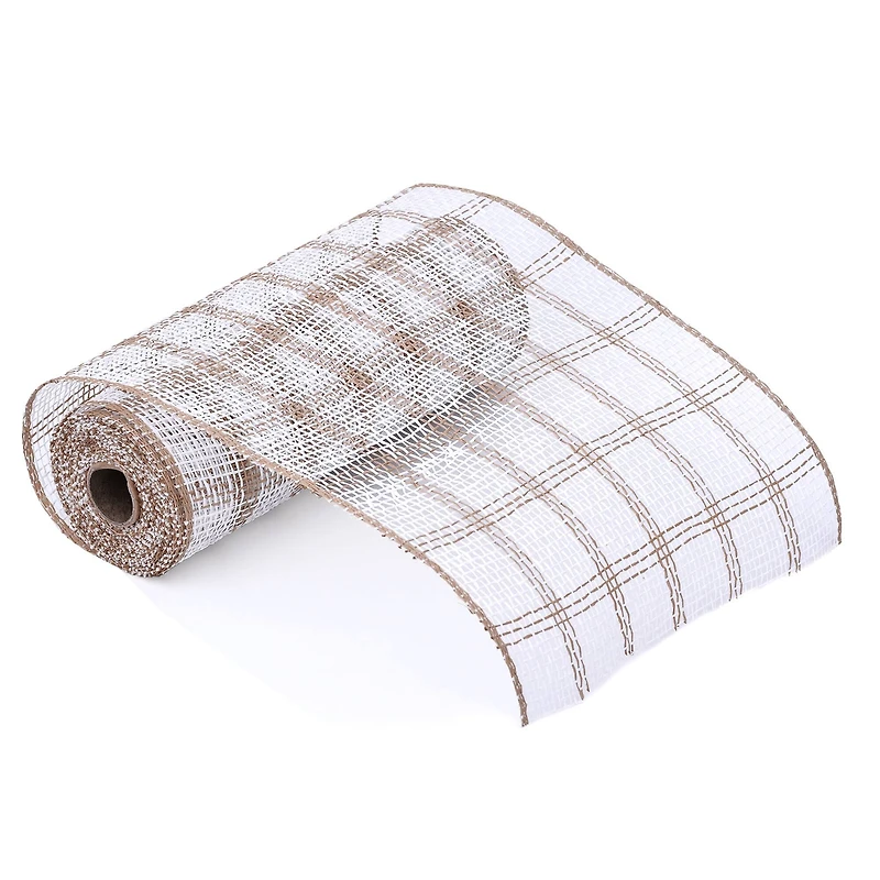 10" x 19ft. Natural & White Window Poly Burlap Mesh by Celebrate It™