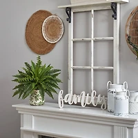 15" Boston Fern Artificial Plant with Tuscan Ceramic Green Scroll Planter