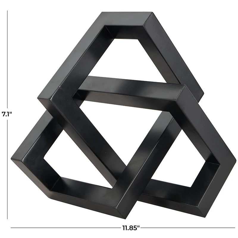 13.5" Iron Geometric Abstract Shaped Sculpture Décor
