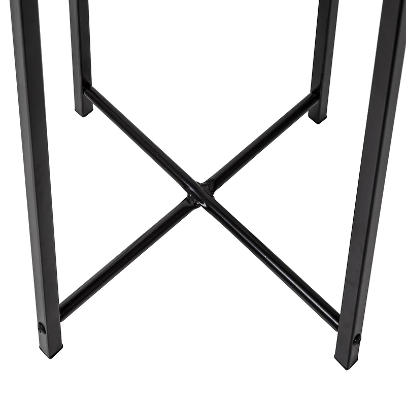 6 Pack: Honey Can Do Black Round Side Table with X-Pattern Base