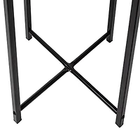 6 Pack: Honey Can Do Black Round Side Table with X-Pattern Base