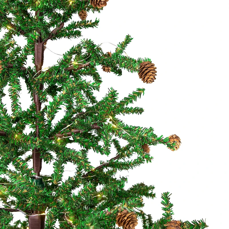4ft. Pre-Lit Christmas Tree with Pinecones & Burlap Base, Clear Lights