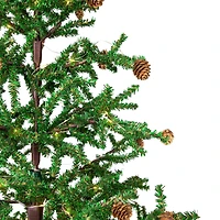 4ft. Pre-Lit Christmas Tree with Pinecones & Burlap Base, Clear Lights