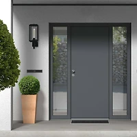 Hello Honey® Robert Stevenson Lighting Addison 17" Textured Black Metal & Glass Outdoor Light