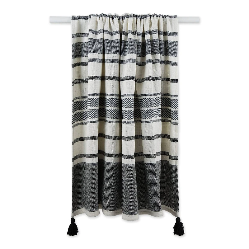 DII® Black & Mineral 2-Tone Chevron Stripe Throw