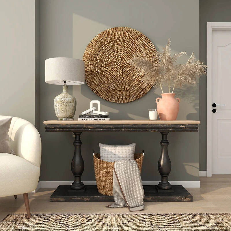 11" Orange Ceramic Terra Cotta Jug Vase with Handles