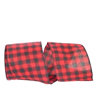 Reliant 4" x 10yd. Red Buffalo Plaid Wired Ribbon