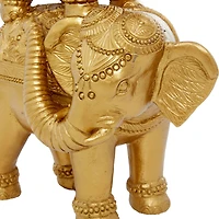 17" Gold Glam Stacked Elephant Sculpture