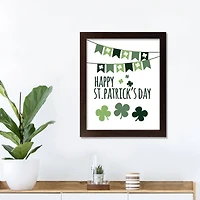 Happy St Pats Banner 11" x 14" Black Framed Print Under Plexiglass