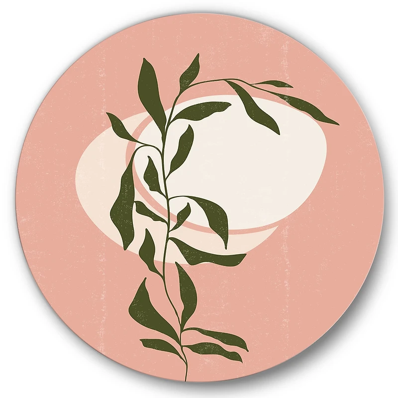 Designart - Abstract Geometrical Sun and Moon With Leaf VI