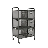 Mind Reader Black 6-Drawer Metal Rolling File Cart