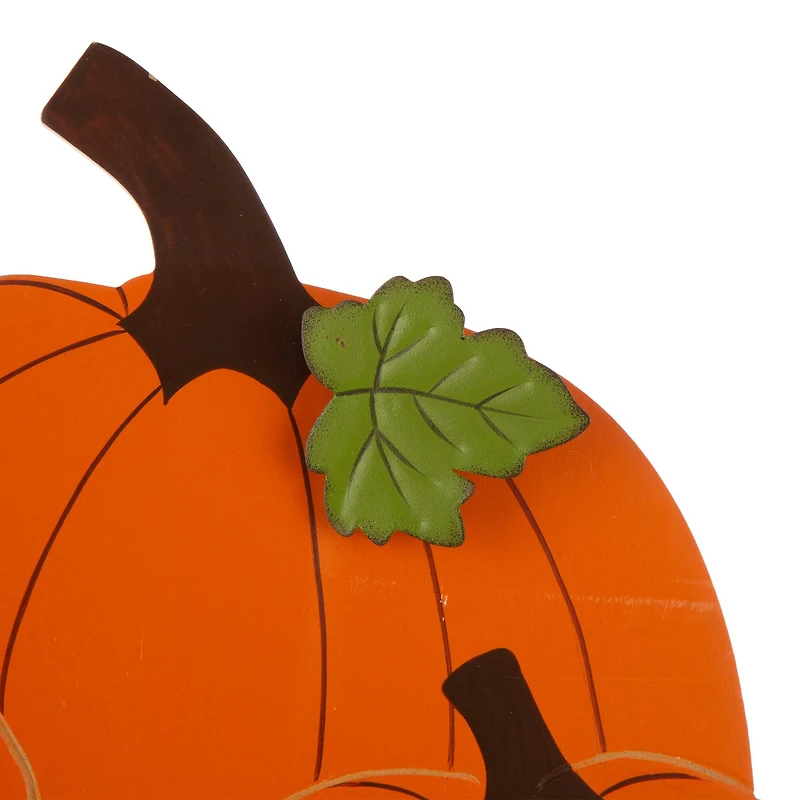 26" GlitzHome® Wooden Pumpkin Cart Yard Stake