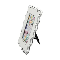 Flora Bunda® 4" x 6" Sand White Wavey with Sideline Ceramic Frame