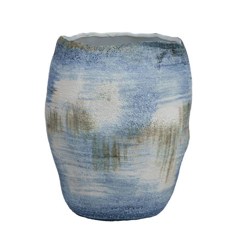 Hello Honey® 12.25" Azure Blue Stoneware Vase