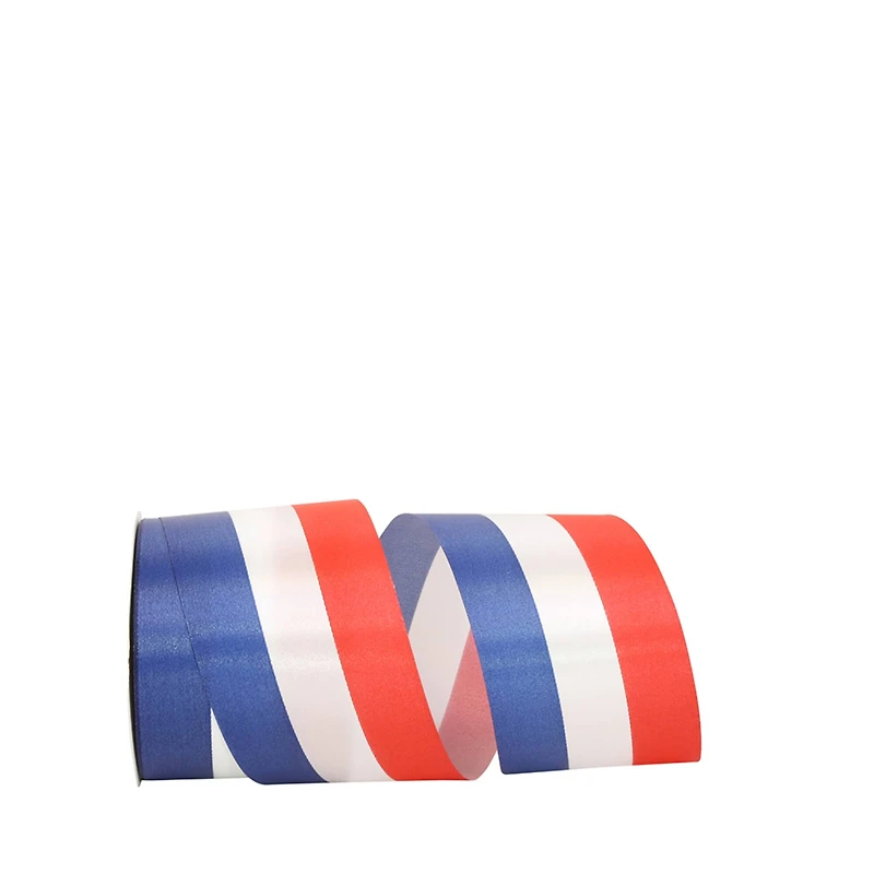 The Ribbon Roll 2.5" x 25yd. Patriotic Tri-Stripe Supreme Ribbon