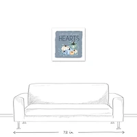 Gather Hearts Blue Mood Pumpkins Canvas Wall Art