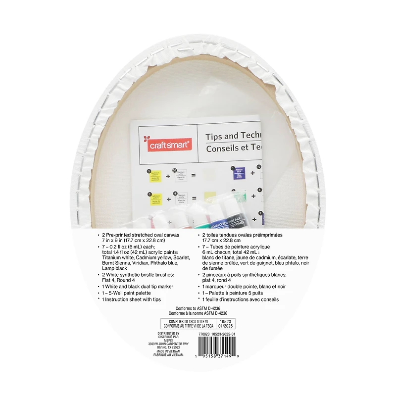 7" x 9" Raven & Moth Oval Canvas Painting Kit by Craft Smart®