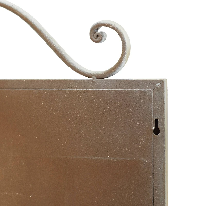 22" White Metal Farmhouse Hanging Magnet Board