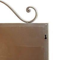 22" White Metal Farmhouse Hanging Magnet Board