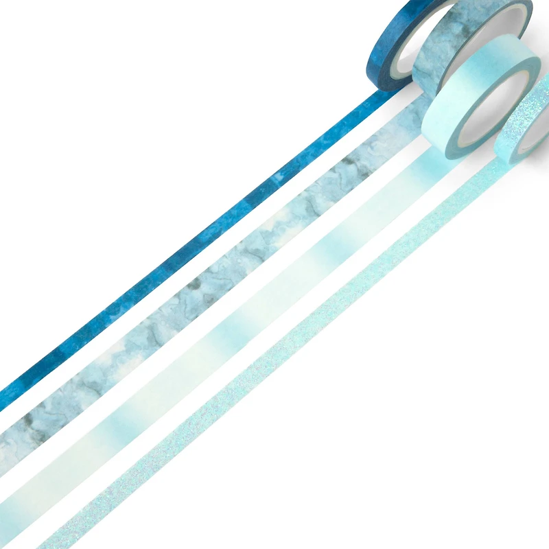 12 Packs: 4 ct. (48 total) Aqua Silver Crafting Tape Set by Recollections™