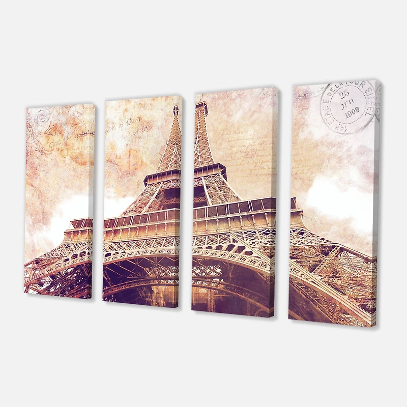 Designart - Paris Paris Eiffel TowerParis Postcard Design
