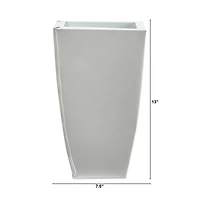 13" White Tapered Square Metal Planter