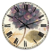 Designart Abundant Hydrangea Flower I Farmhouse Wall Clock