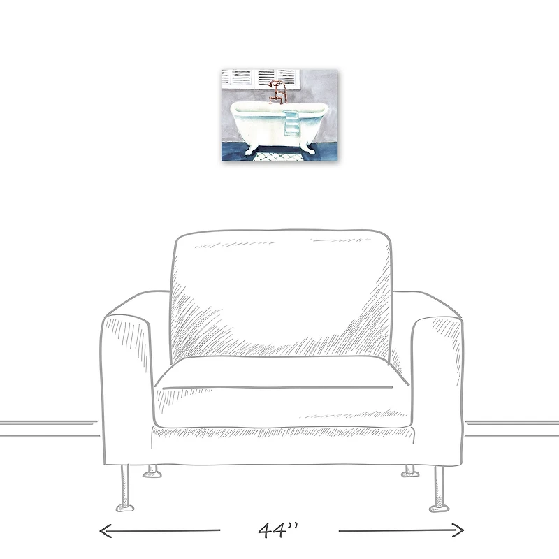 Clawfoot Bathtub 14" x 11" Canvas Wall Art