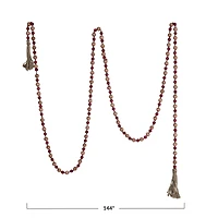 Hello Honey® 12ft. Pink & Red Paulownia Wood Beads with Jute Tassels Garland