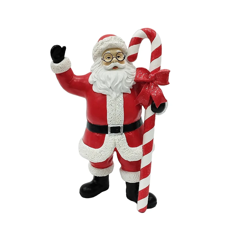10.5" Red & White Santa with Candy Cane Tabletop Décor by Ashland®