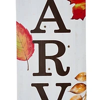 Glitzhome® 42" Fall Lighted Maple Leaves Wooden Porch Sign