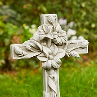 Glitzhome® 21" Holy Cross with Lily Garden Statue